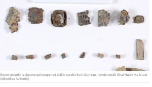 Unopened Tefillin Scrolls from Qumran