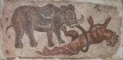 Mosaic of an Elephant_Attacking_a_Feline